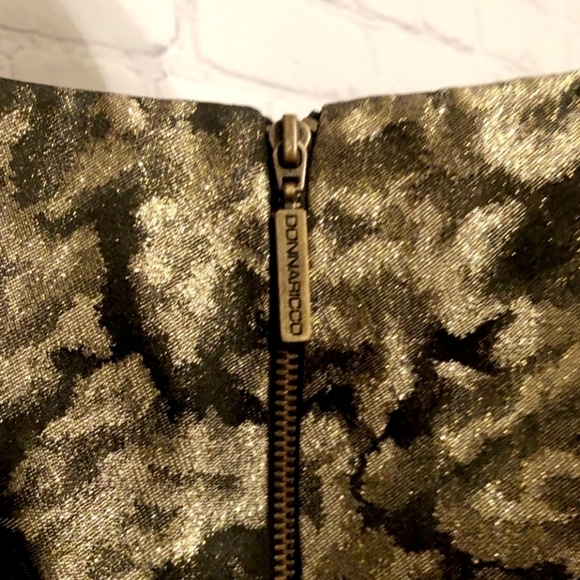 Donna Ricco Black Gold Sleeveless Dress A Line Empire Metallic Women's Size 8 - Picture 8 of 12